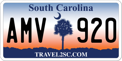 SC license plate AMV920