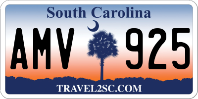 SC license plate AMV925