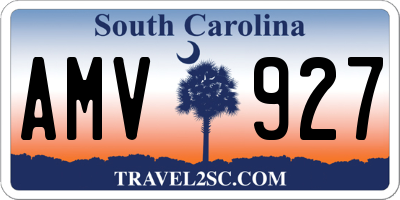 SC license plate AMV927
