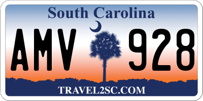 SC license plate AMV928