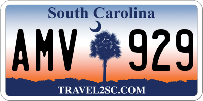 SC license plate AMV929