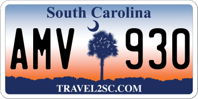 SC license plate AMV930