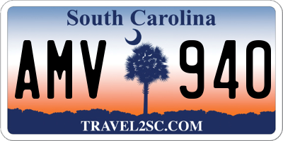 SC license plate AMV940