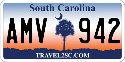 SC license plate AMV942
