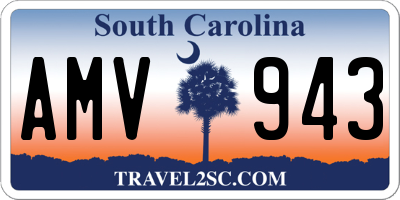 SC license plate AMV943