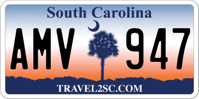 SC license plate AMV947