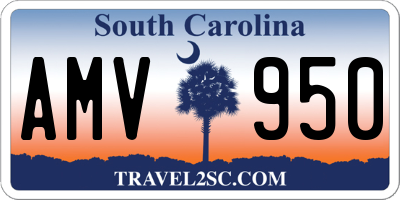 SC license plate AMV950