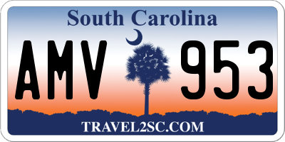 SC license plate AMV953