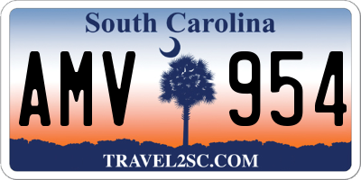 SC license plate AMV954