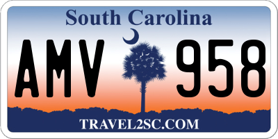 SC license plate AMV958