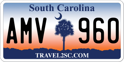 SC license plate AMV960