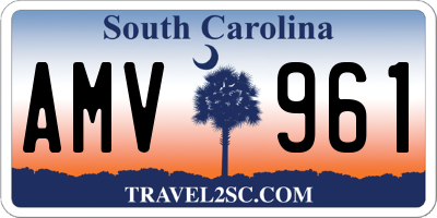 SC license plate AMV961