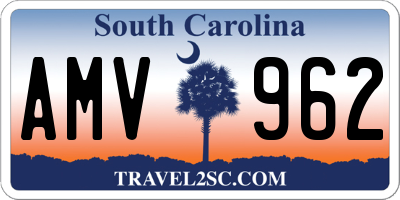 SC license plate AMV962