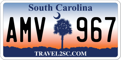 SC license plate AMV967