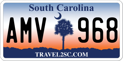 SC license plate AMV968