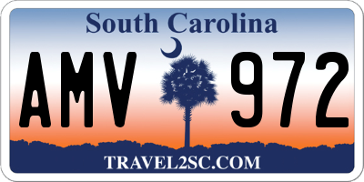 SC license plate AMV972