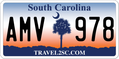 SC license plate AMV978