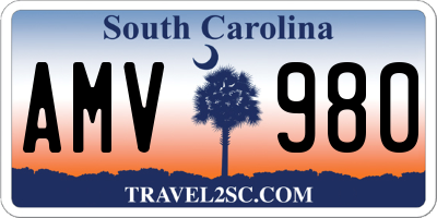 SC license plate AMV980