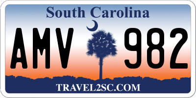 SC license plate AMV982