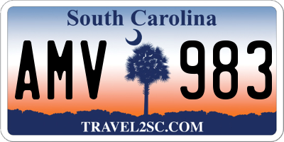 SC license plate AMV983