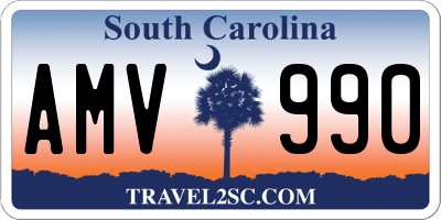 SC license plate AMV990