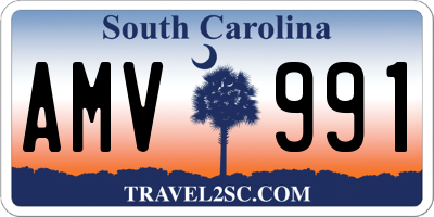 SC license plate AMV991