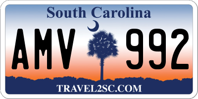 SC license plate AMV992