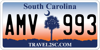 SC license plate AMV993