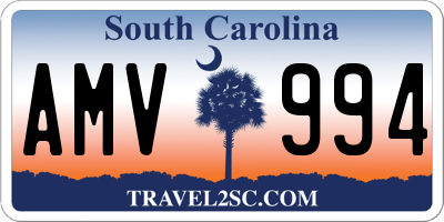 SC license plate AMV994