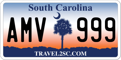 SC license plate AMV999