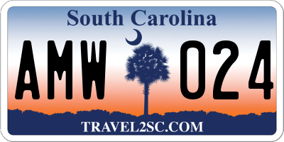 SC license plate AMW024