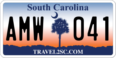 SC license plate AMW041
