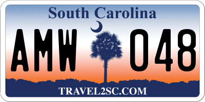 SC license plate AMW048