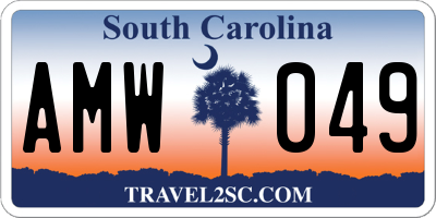 SC license plate AMW049