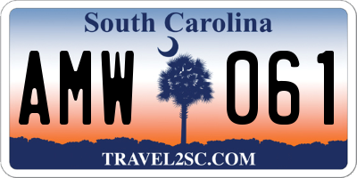 SC license plate AMW061