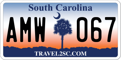 SC license plate AMW067