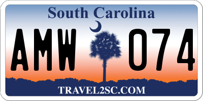 SC license plate AMW074
