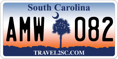 SC license plate AMW082