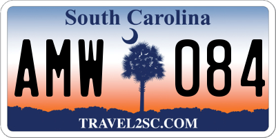 SC license plate AMW084