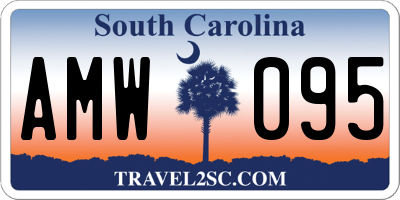 SC license plate AMW095