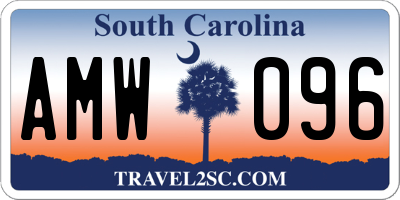 SC license plate AMW096
