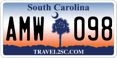 SC license plate AMW098