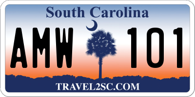 SC license plate AMW101