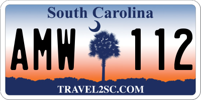 SC license plate AMW112