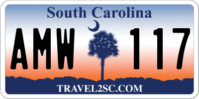 SC license plate AMW117