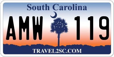 SC license plate AMW119