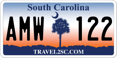 SC license plate AMW122