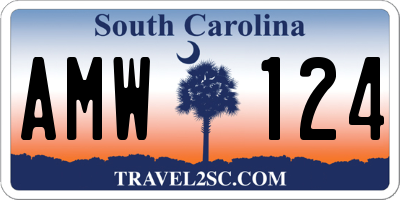 SC license plate AMW124