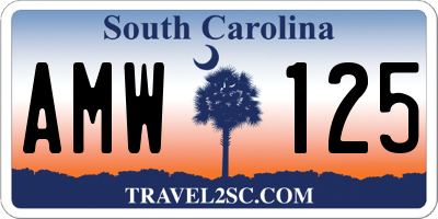 SC license plate AMW125