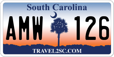 SC license plate AMW126